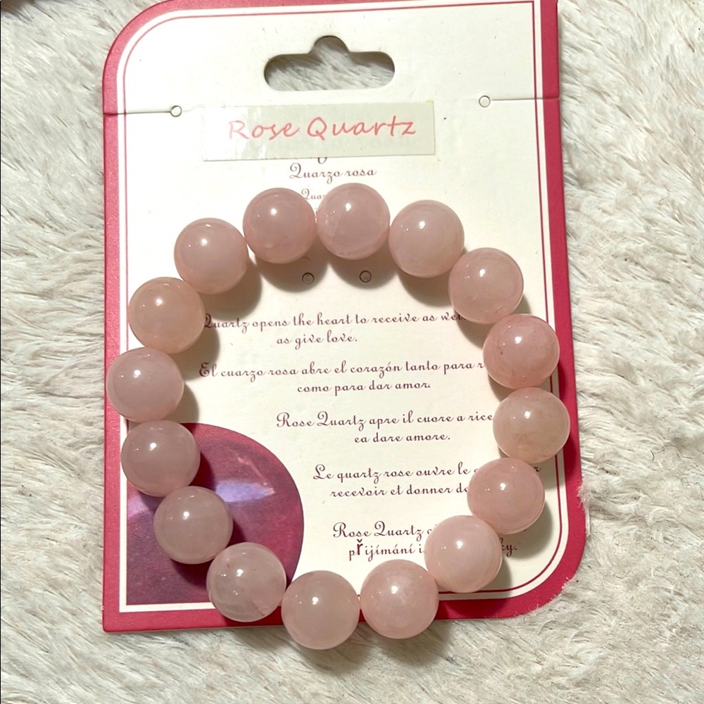 Rose Quartz Pink Beaded Bracelet